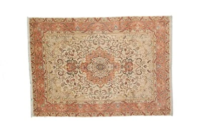 Traditional Hand-Knotted Tabrize Area Rug | 8'0" x 11'9" | 100% Wool/Silk Blend - Image 1 of 4