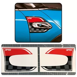 F55 Chequered Side Trim Badges Decal Stickers Fits Mini Cooper One JCW F56 F57 - Picture 1 of 3