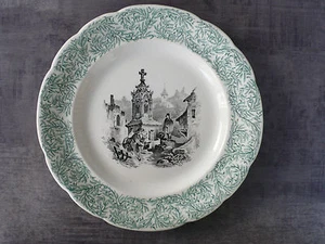 Ancienne assiette Sarreguemines - images romantiques d'extérieur - 4 - Imagen 1 de 1
