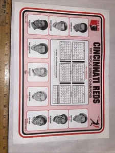 1975 Cincinnati Reds World Series Champions Placemat Series 6400-B Pete Rose NOS - Picture 1 of 8