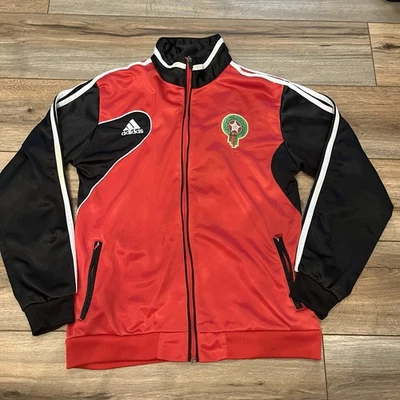 Adidas FRMF Real Marruecos Fútbol Marruecos Cremallera Chaqueta de Pista Talla L (funciona pequeña) Foto 1 de 4