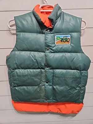 Chaleco Hinchado De Colección Abajo John Deere Camionero Tractor Trabajo Granja Occidental Para Hombres Mediano Foto 1 de 4