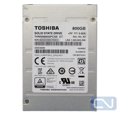 Toshiba HK4E THNSN8800PCSE 800GB SATA 6Gb/s 3 DWPD 2.5" SSD - Image 1 of 3