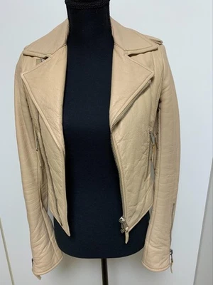 PRECIO REDUCIDO USADO: CHAQUETA DE CUERO BEIGE BALENCIAGA MUJER BUENA Foto 1 de 4