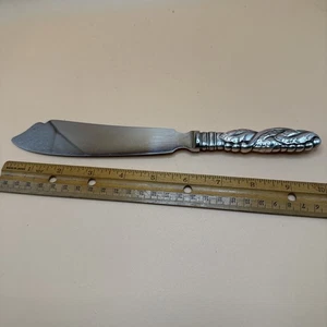 "Cuchillo para pasteles Georg Jensen diseño hoja esterlina mango esterlina hoja de acero inoxidable 10""" - Imagen 1 de 10