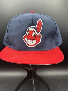 Vintage Cleveland Indians Chief Wahoo Logo 7 Snapback Mütze blau/rot - Bild 1 von 12