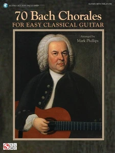 70 Bach Chorales for Easy Classical Guitar Tab Sheet Music Book Online Audio - Picture 1 of 1