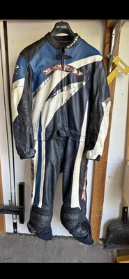 New SPIDI Motorcycle Race Track Suit Leather 2 piece Jacket Sz 50 T Ring R Tech - Image 1 of 4