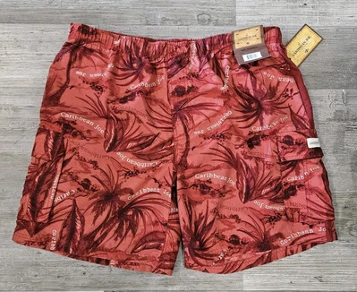 Мужские XL Caribbean Joe плавки шорты выцветший красный шнурок сетки с подкладкой новый - Изображение 1 из 4