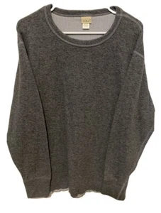 LL BEAN Sweater Pull Over Wool Blend Gray Sz L - Picture 1 of 4
