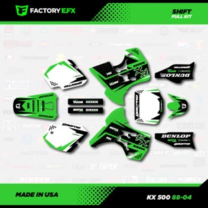 Green Black Shift Racing Graphics Kit fits KX 500 Decal Kx500 90-04 SHIFT - Bild 1 von 4