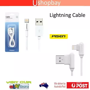 Pisen 2.4A Lightning to USB Charging Cable 1M for iPhone iPad, White S & L-Head - Picture 1 of 8