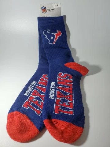 NFL Houston Texans Crew Socks Large 10-13 New Cover