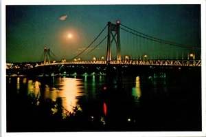 Night Scene of Mid-Hudson Bridge Highland, New York Postcard - Picture 1 of 2