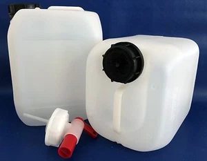 2 x 5,0l PE Kanister u. 1x Zapfhahn  Wasserkanister Kanister Camping Behälter - Bild 1 von 6