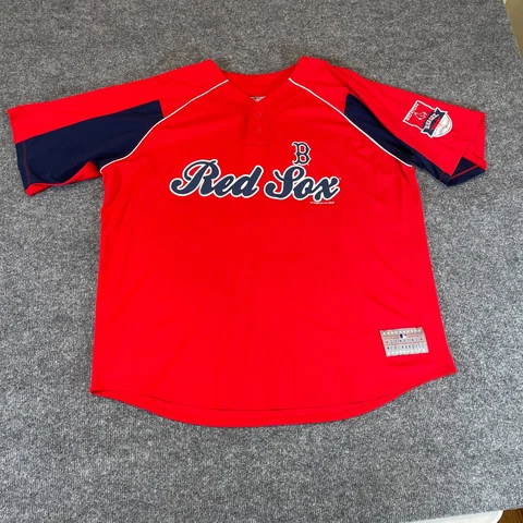 Dustin Pedroia #15 Boston Red Sox Jersey Mens Extra Large Red and Blue XL MLB Cover