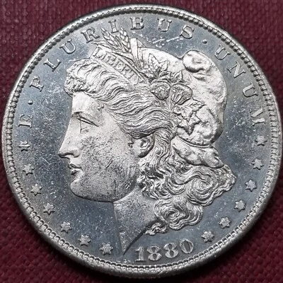 1880 S Morgan Dollar $1 High Grade BU DMPL - DEEP MIRROR PROOF-LIKE #82257 - Image 1 of 2