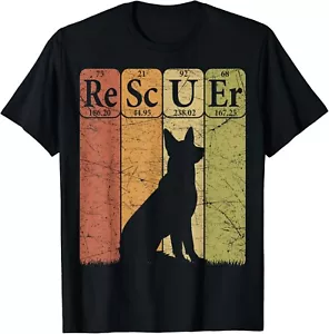 Dog Rescuer Periodic Table Elements Dog Rescue Retro Gift Unisex T-Shirt - Picture 1 of 4