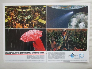 10/90 PUB ARIANESPACE FUSEE ROCKET RAKETE SATELLITE LANCEUR ARIANE ORIGINAL AD  - Picture 1 of 1