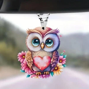 Love Heart Owl Accessories Car Interior Rearview Mirror Decorative  Bag Key Gift - Bild 1 von 4