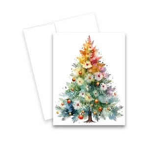 Christmas Tree Greeting Cards with Envelopes, Set of 12 Holiday Cards - Picture 1 of 2