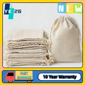 25PCS Cotton Muslin Drawstring Bags Resuable Small Mesh Bag for Cooking Soaking - Picture 1 of 10