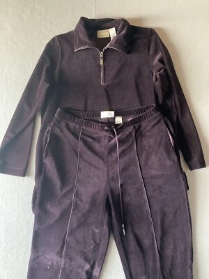 De colección Liz Claiborne Mujer’s 2 piezas Pantalones Traje Grande Pana Chaqueta #2466 Foto 1 de 4