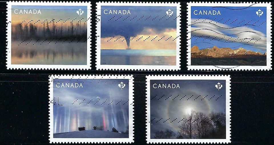 CANADA USED STAMP - SCOTT 3112/16 -  FROM BOOKLET - WEATHER WONDERS - 2018 — 第 1/1 张图片