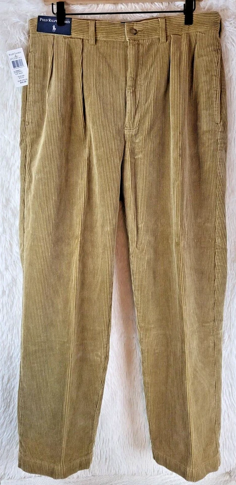 PANTALÓN POLO RALPH LAUREN ANDREW PARA HOMBRE PANA 34X30 BRONCEADO SAHARA DORADO VINTAGE NUEVO CON ETIQUETAS Foto 1 de 4