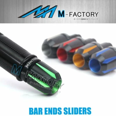 For Kawasaki Ninja 650R 300R ZX-6R ZX-9R Ninja Alu. Green Bar End Sliders Foto 1 de 4