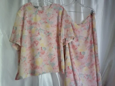 vtg pendleton women 2 pcs dress & blouse 22w set pink floral multicolor - Image 1 of 4