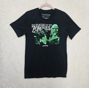 The Plague of the Zombies Hammer Men Medium Black Graphic Print 100% Cotton Tee - Picture 1 of 16