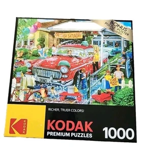 1000 Piece Kodak Premium Jigsaw Puzzle-Car Wash-Colorful-Bonus Poster - Picture 1 of 2