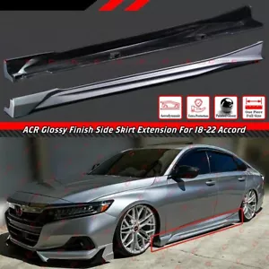 For 2018-22 Honda Accord ACR Lunar Silver Metallic Add On Side Skirt Extensions - Picture 1 of 6