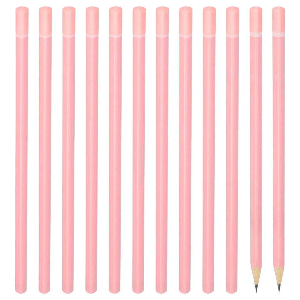 Lápices de madera triangulares a granel, paquete de 12 lápices de grafito HB, rosa Foto 1 de 4
