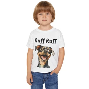 Ruff Ruff Meow Meow 2 Sided Toddler T-Shirt, Pet Lover Gift, Kids Dog Cat Art - Picture 1 of 18