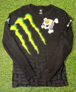 Monster Energy DC Shoes Ken Block Black Long Sleeve Thermal Shirt Large Y2K Ford - Picture 1 of 4