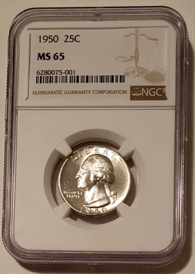 1950 Washington Quarter DDR FS-801 (Stickered Reverse) MS65 NGC - Image 1 of 4