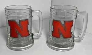 Nebraska Cornhuskers Huskers OFFICIAL LICENSED COLLEGIATE Glass/Pewter Mugs (2) - Picture 1 of 14