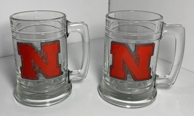 Nebraska Cornhuskers Huskers OFFICIAL LICENSED COLLEGIATE  Glass/Pewter Mugs (2) - Image 1 of 4