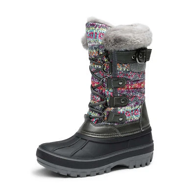 Niños Niñas Botas de Nieve Aisladas Invierno Cálidas Hasta la Rodilla Botas de Esquí Niños Talla 9T-6 Foto 1 de 4