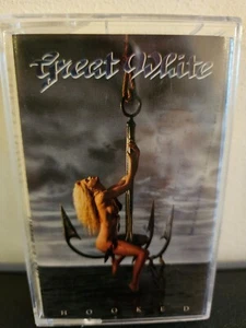 GREAT WHITE Hooked 1991 CASSETTE TAPE GLAM/HAIR METAL HARD ROCK CLASSIC RARE - Picture 1 of 4