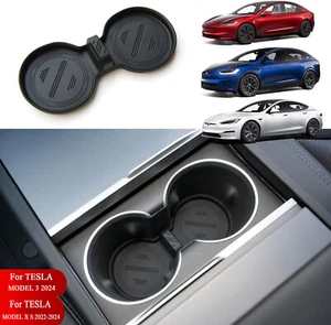 Cup Holder Inserts Center Console Coasters Mat Pad for Tesla Model 3 2024-2026 - Picture 1 of 6