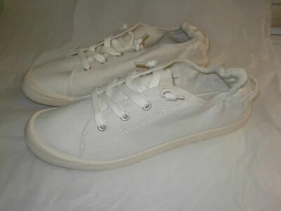 Zapatos Atléticos Para Mujer Talla 11 NUEVO Blanco Con Cordones Corte Bajo MBrooke Material Niña  Foto 1 de 4