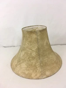 Early Mid Century Medium Faux Suede Round Lamp Shade - Picture 1 of 7