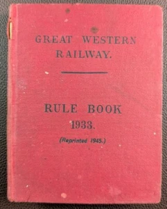 Great Western Railway Rule Book 1933 (Reprinted 1945) with Supplements - Picture 1 of 7