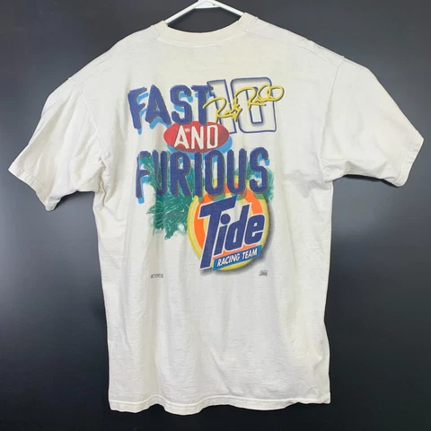 VTG NASCAR Men's Ricky Rudd Fast And Furious Tide Racing T-Shirt Sz XL Cover