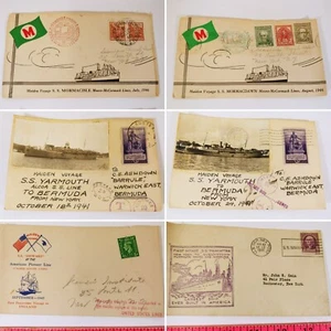 6x Sobres Steamship SS Maiden Voyage Estampillas Filatelia Efímera Años 30 Años 40 - Imagen 1 de 9