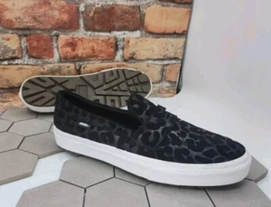 Vans Men's Sz 11 Style 53 Slip-On Loafer Sneaker Black Leapord Embossed Suede - Picture 1 of 11