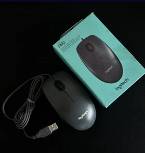 Używana oryginalna przewodowa mysz robocza Logitech M90 USB szara biurowa do komputera w pełni działająca - Zdjęcie 1 z 4